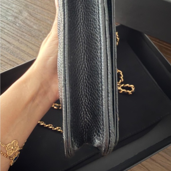 Chanel Black Quilted Leather Wallet on Chain - Picture 2 of 12